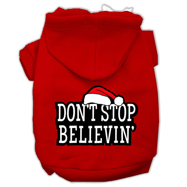 Don't Stop Believin' Screenprint Pet Hoodies - Red