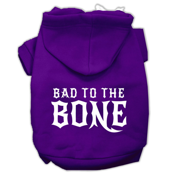 Bad To The Bone Dog Pet Hoodies - Purple