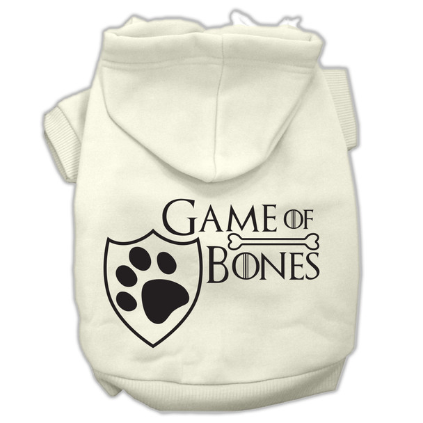 Game Of Bones Screenprint Dog Hoodie - Cream
