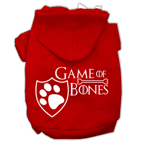 Game Of Bones Screenprint Dog Hoodie - Red