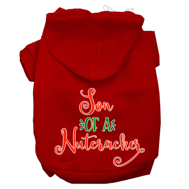 Son Of A Nutcracker Screen Print Dog Hoodie - Red