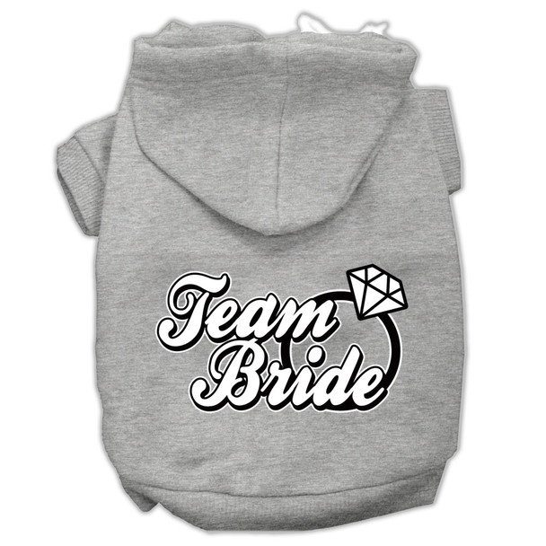 Team Bride Screen Print Pet Hoodies - Grey