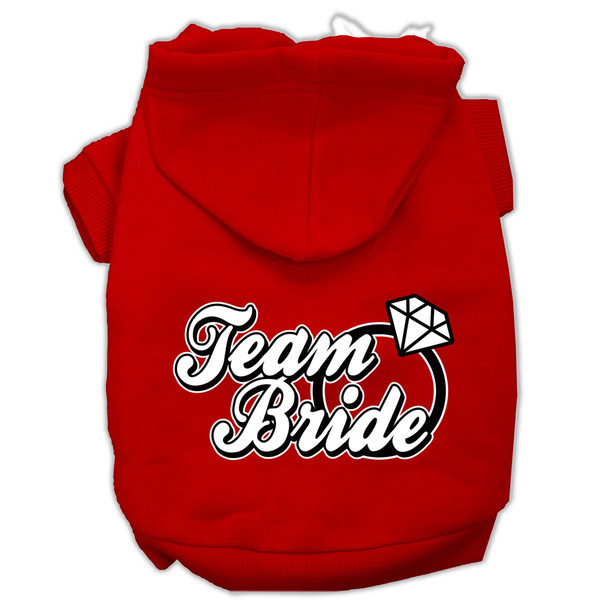 Team Bride Screen Print Pet Hoodies - Red