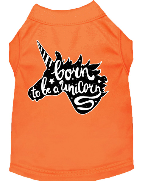 Born To Be A Unicorn Screen Print Dog Shirt - Orange