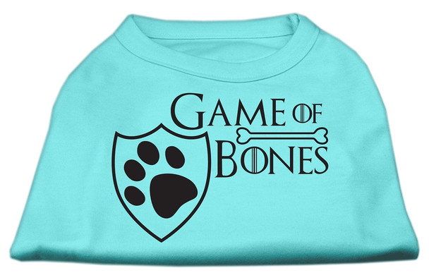 Game Of Bones Screen Print Dog Shirt - Aqua