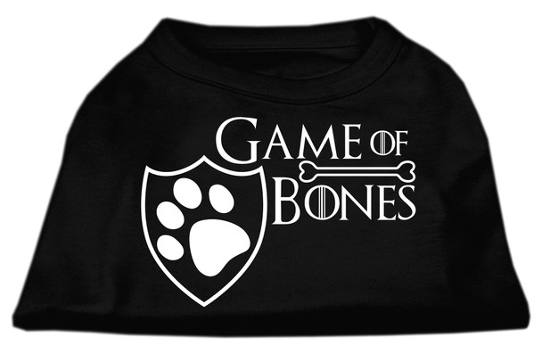 Game Of Bones Screen Print Dog Shirt - Black