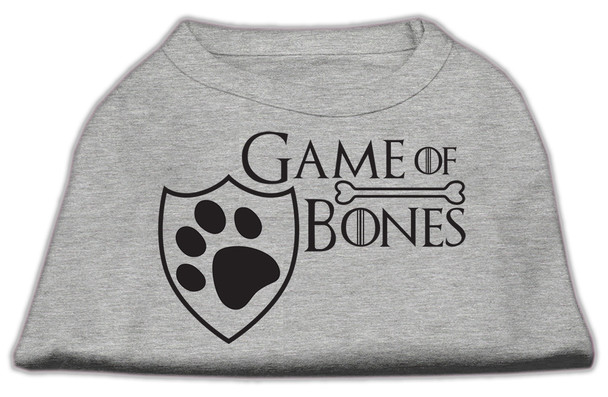 Game Of Bones Screen Print Dog Shirt - Grey