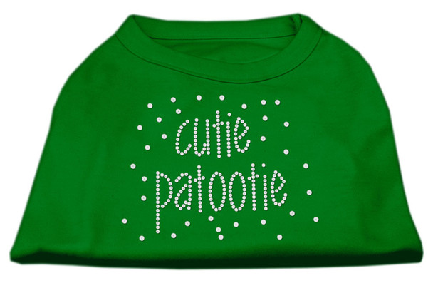 Cutie Patootie Rhinestone Dog Shirts - Emerald Green