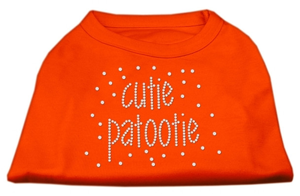 Cutie Patootie Rhinestone Dog Shirts - Orange