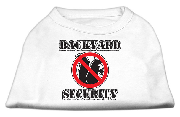 Backyard Security Screen Print Dog Shirts - White