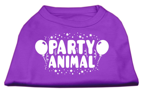 Party Animal Screen Print Dog Shirt - Purple