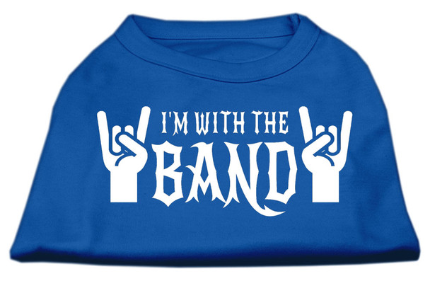 With The Band Screen Print Dog Shirt - Blue