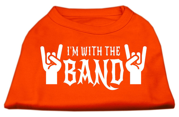 With The Band Screen Print Dog Shirt - Orange