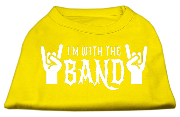 With The Band Screen Print Dog Shirt - Yellow