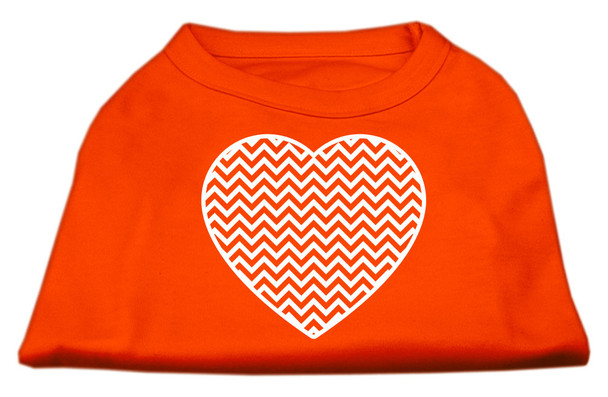 Image of Chevron Heart Screen Print Dog Shirt - Orange
