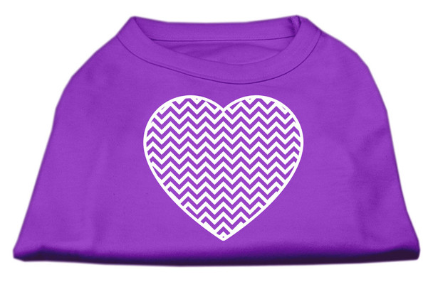 Image of Chevron Heart Screen Print Dog Shirt - Purple