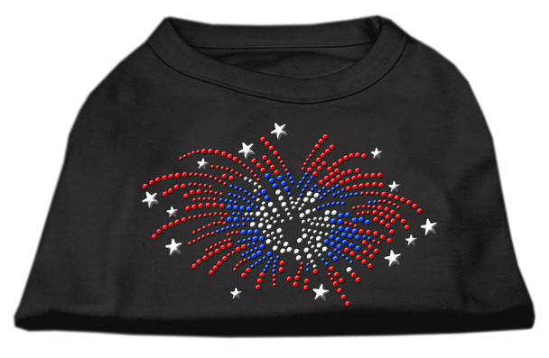 Fireworks Rhinestone Dog Shirt - Black