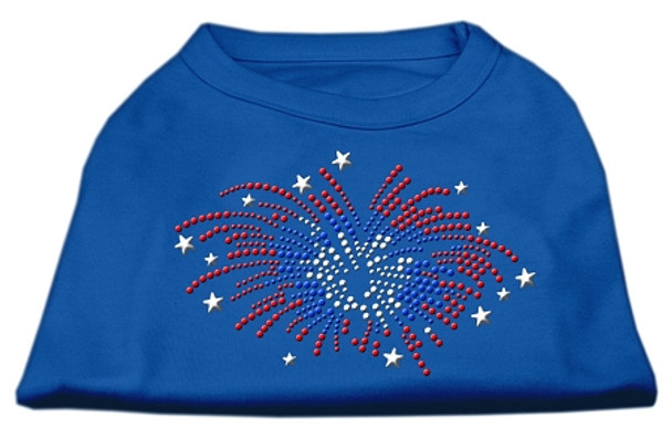 Fireworks Rhinestone Dog Shirt - Blue