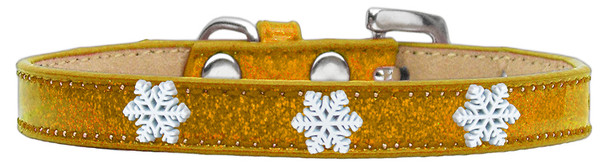 Snowflake Widget Dog Collar - Gold - Ice Cream