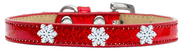 Snowflake Widget Dog Collar - Red - Ice Cream