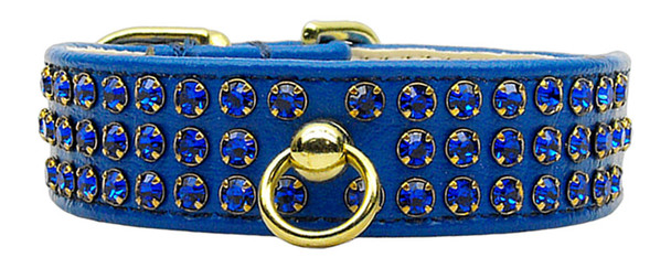 Manhattan Blue W/ Blue Stones Dog Collar