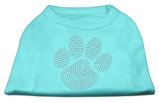 Clear Rhinestone Paw Shirts - Aqua