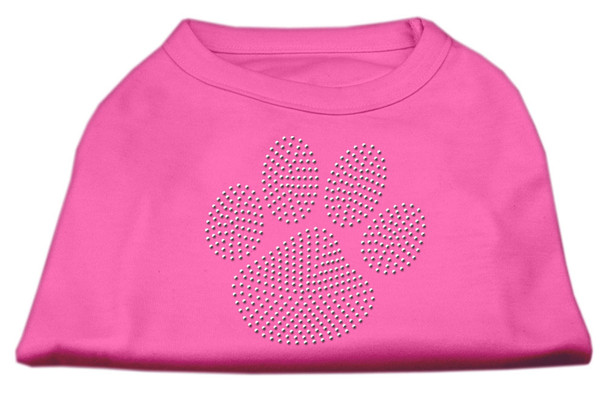 Clear Rhinestone Paw Shirts - Bright Pink