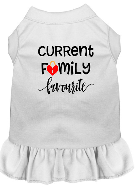 Family Favorite Screen Print Dog Dress - White