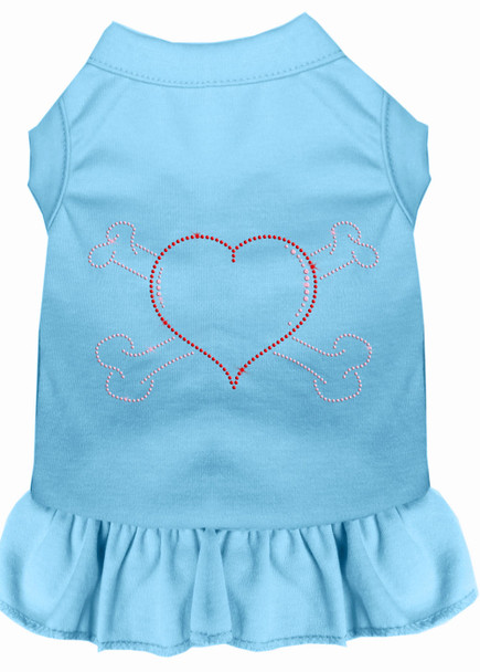 Rhinestone Heart And Crossbones Dress - Baby Blue