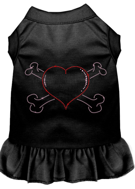 Rhinestone Heart And Crossbones Dress - Black