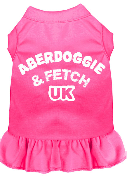 Aberdoggie Uk Screen Print Dress - Bright Pink