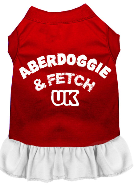 Aberdoggie Uk Screen Print Dress - Red With White