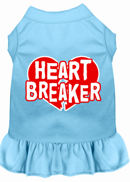 Heart Breaker Screen Print Dress - Baby Blue