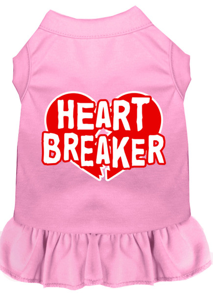 Heart Breaker Screen Print Dress - Light Pink