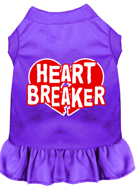 Heart Breaker Screen Print Dress - Purple