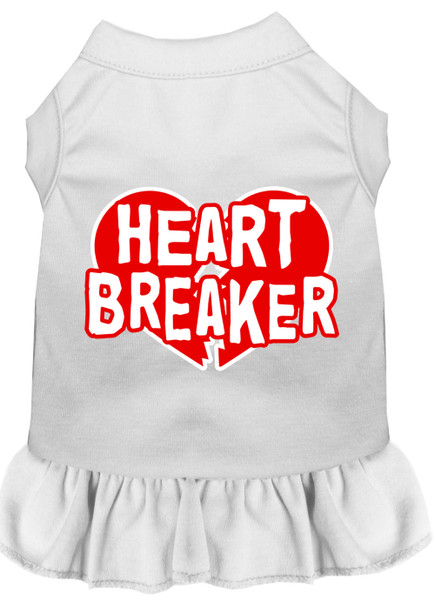 Heart Breaker Screen Print Dress - White