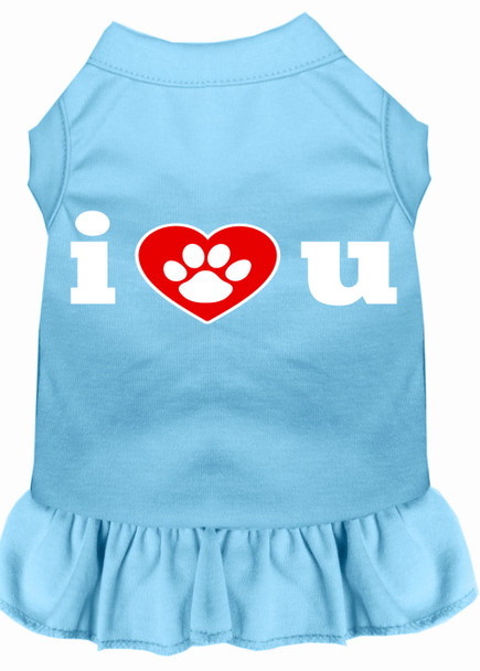 I Heart You Screen Print Dress - Baby Blue