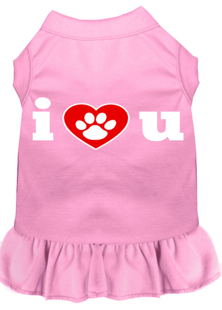 I Heart You Screen Print Dress - Light Pink