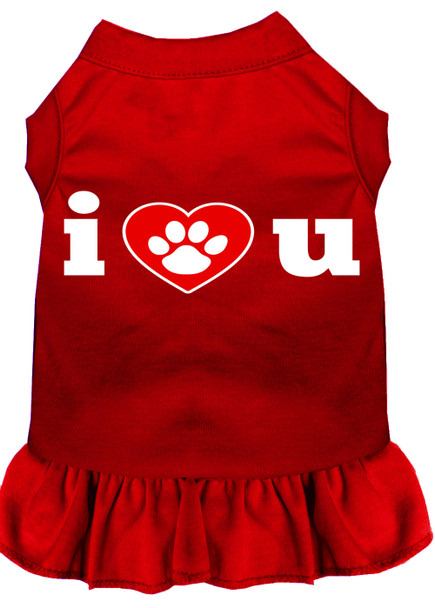 I Heart You Screen Print Dress - Red