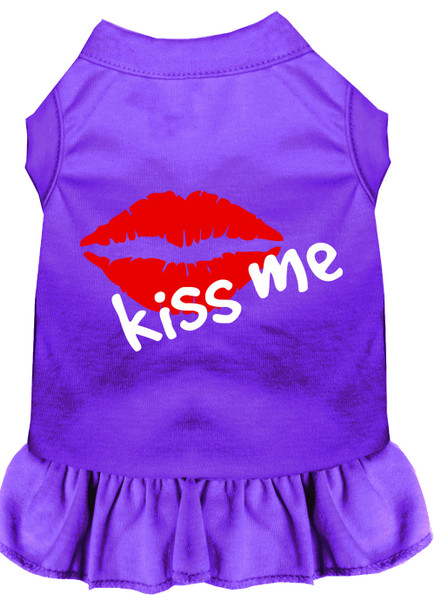Kiss Me Screen Print Dress - Purple