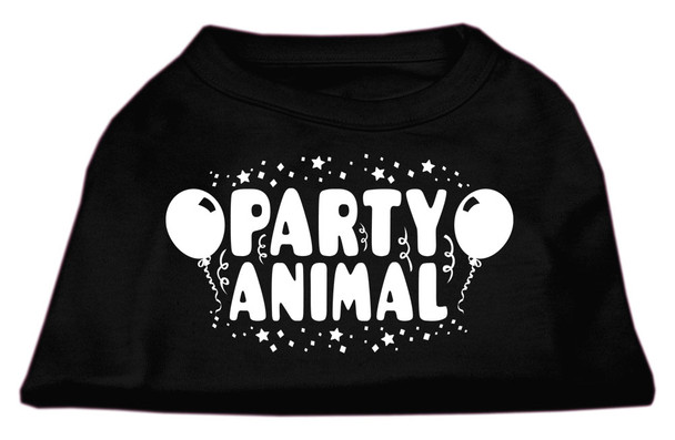 Party Animal Screen Print  Dog Shirt - Black