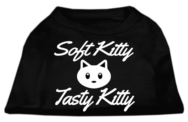 Softy Kitty, Tasty Kitty Screen Print Dog Shirt - Black