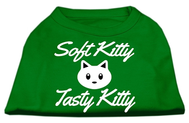 Softy Kitty, Tasty Kitty Screen Print Dog Shirt - Emerald Green