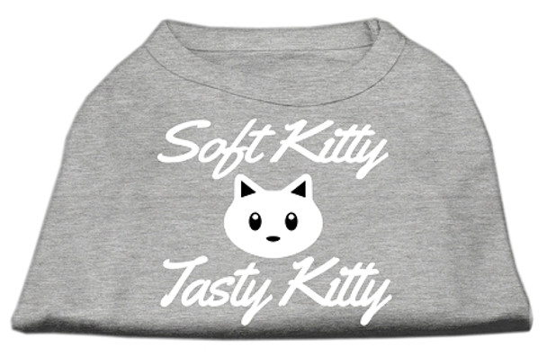Softy Kitty, Tasty Kitty Screen Print Dog Shirt - Grey