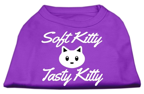 Softy Kitty, Tasty Kitty Screen Print Dog Shirt - Purple