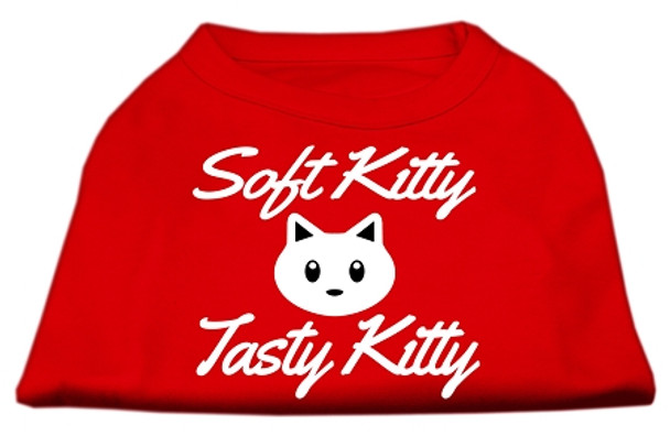 Softy Kitty, Tasty Kitty Screen Print Dog Shirt - Red
