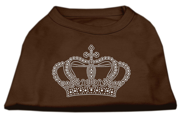Rhinestone Crown Dog Shirt - Brown