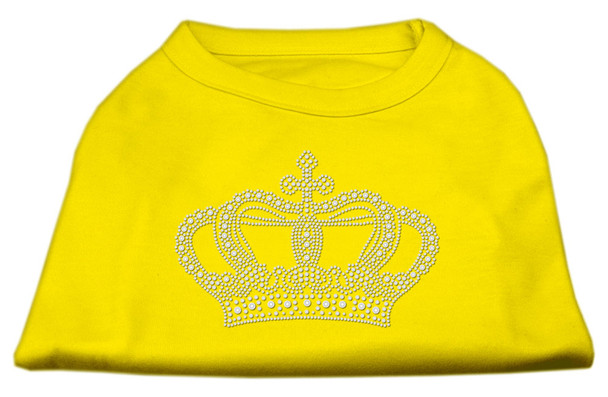 Rhinestone Crown Dog Shirt - Yellow