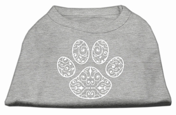 Henna Paw Screen Print Shirt - Grey