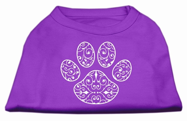 Henna Paw Screen Print Shirt - Purple